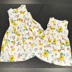 Crazy 8 matching girls’ dresses ~ size 3T and 12-18 months ~ worn only once!